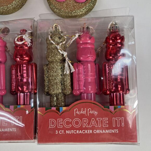 Lot of Wooden Nutcracker Figurines Soldier Decor Christmas Ornament Decor Pink - Picture 3 of 10